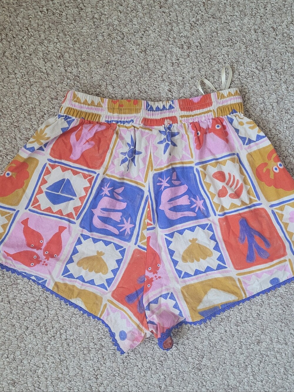 Farm Rio Linen Printed Colorful Shorts - Picture 4 of 6